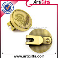 Antique gold plating metal marcador de bola de golfe em branco